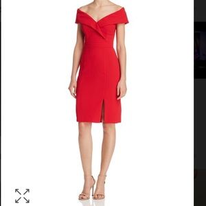 Aqua Fold Over-the-shoulder Sheath Dress